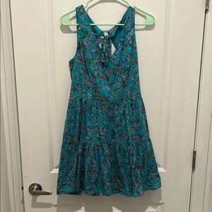 Floral Sleeveless Dress in Teal
